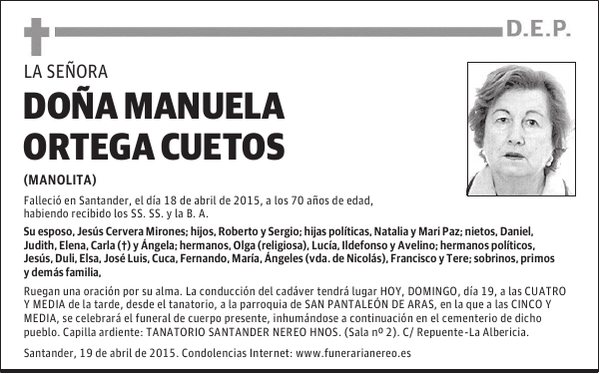 MANUELA ORTEGA CUETOS