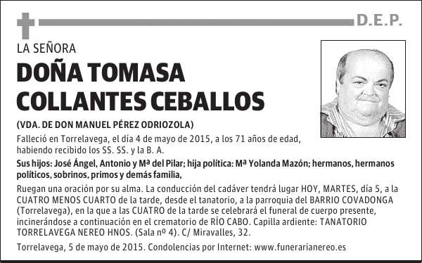 DOÑA TOMASA COLLANTES CEBALLOS