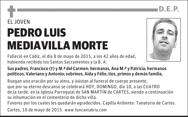 Pedro Luis Mediavilla Morte