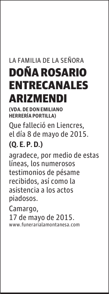 ROSARIO ENTRECANALES ARIZMENDI