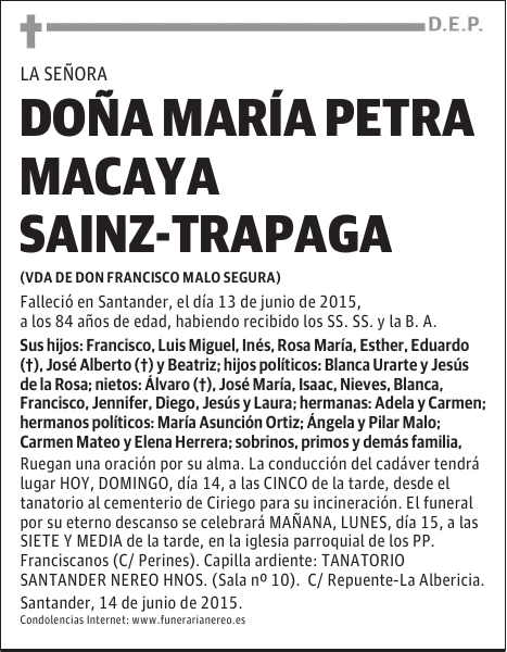 MARIA PETRA MACAYA SAINZ-TRAPAGA