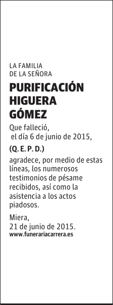 Purificación Higuera Gómez