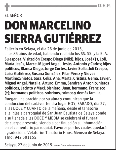 MARCELINO SIERRA GUTIERREZ
