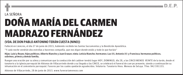 MARÍA DEL CARMEN MADRAZO FERNANDEZ