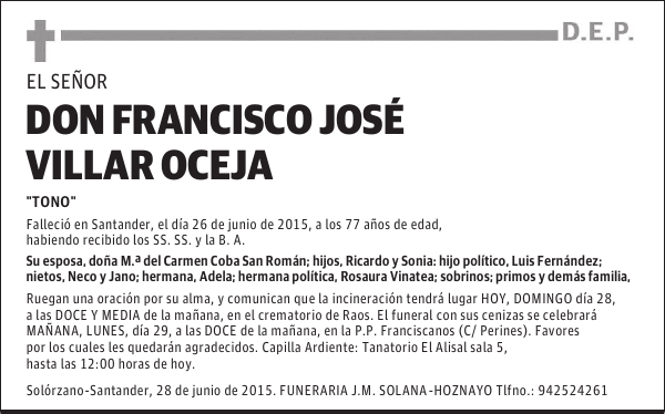 FRANCISCO JOSÉ VILLAR OCEJA
