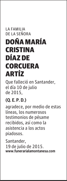 María Cristina Díaz de Corcuera Artíz