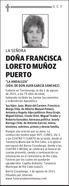Francisca Loreto Muñoz Puerto