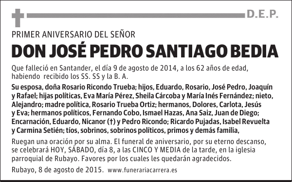 JOSÉ PEDRO SANTIAGO BEDIA