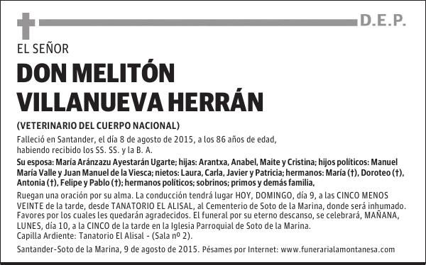 Don Melitón Villanueva Herrán