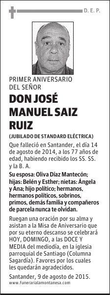 Don José Manuel Saiz Ruiz