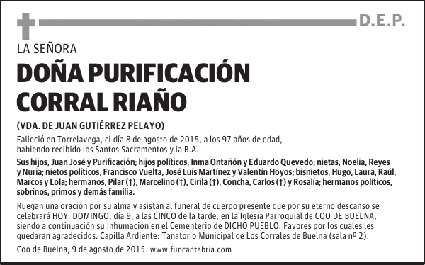 PURIFICACION CORRAL RIAÑO