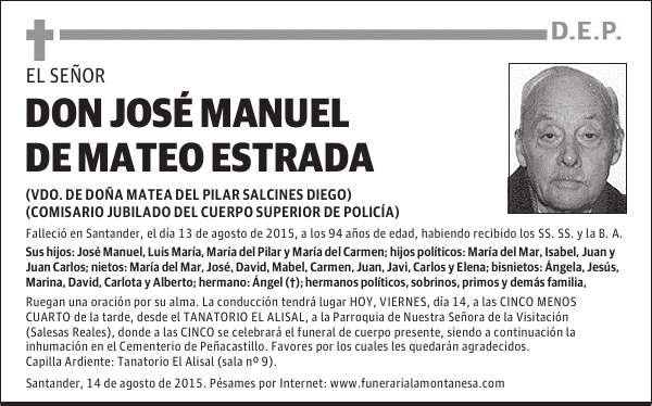 Don José Manuel de Mateo Estrada