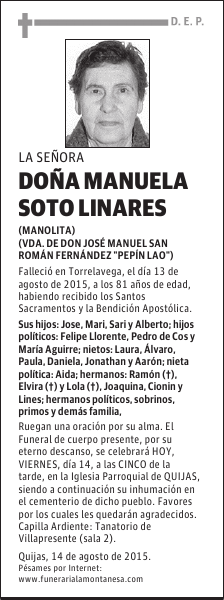 Doña Manuela Soto Linares