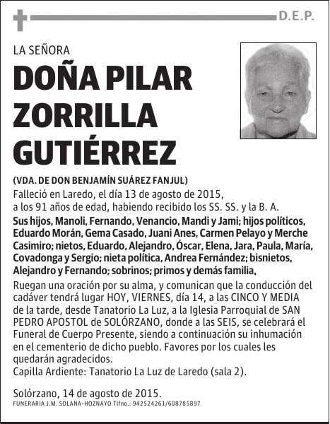 PILAR ZORRILLA GUTIERREZ