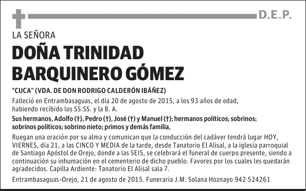 TRINIDAD BARQUINERO GÓMEZ