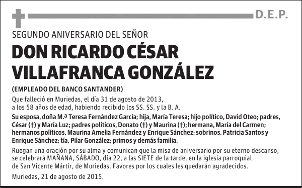 RICARDO CESAR VILLAFRANCA GONZÁLEZ