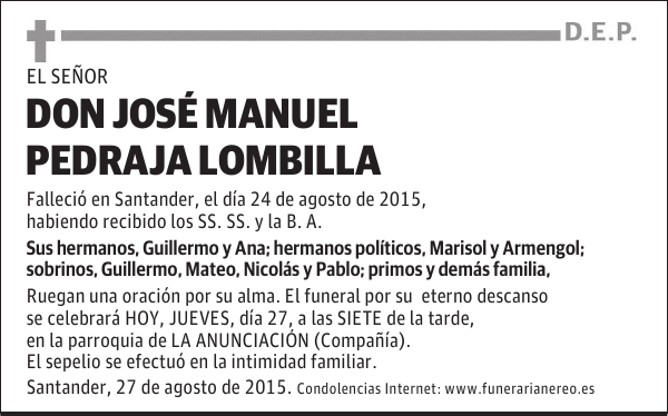 José Manuel Pedraja Lombilla