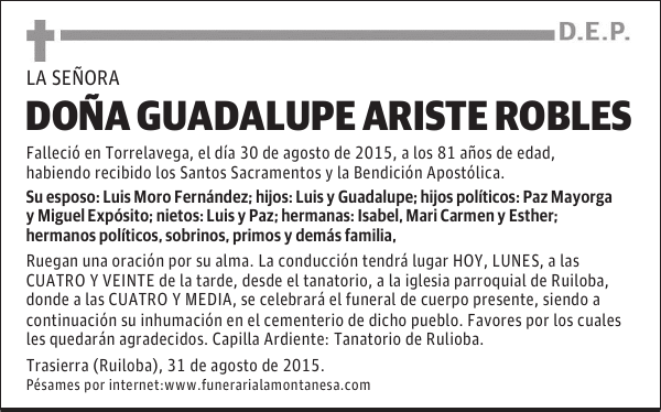 Guadalupe Ariste Robles