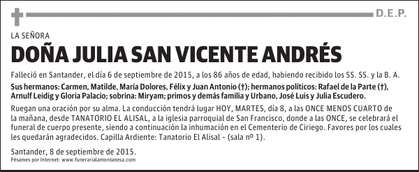 Doña Julia San Vicente Andrés
