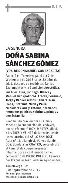 Doña Sabina Sanchez Gomez