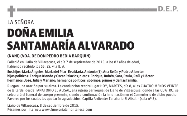 Doña Emilia Santamaría Alvarado