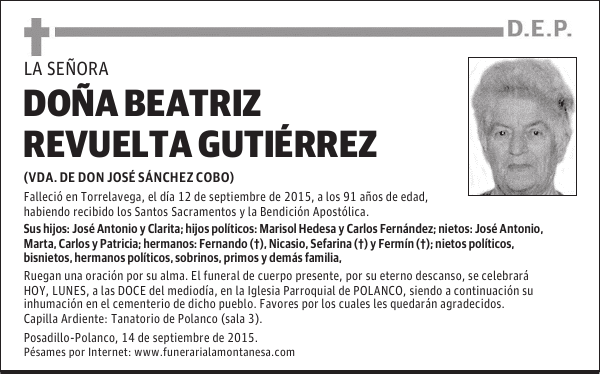 Doña Beatriz Revuelta Gutiérrez