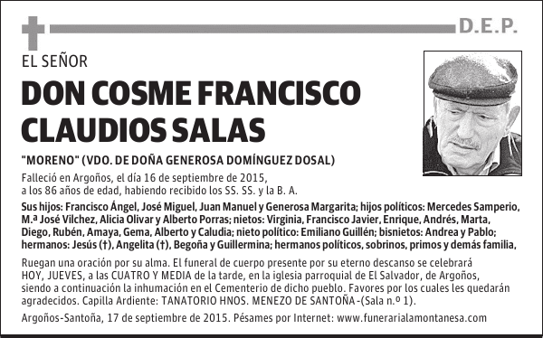 Cosme Francisco Claudios Salas