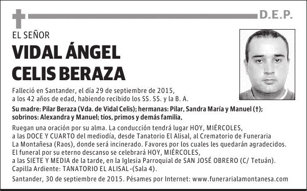 Vidal Ángel Celis Beraza