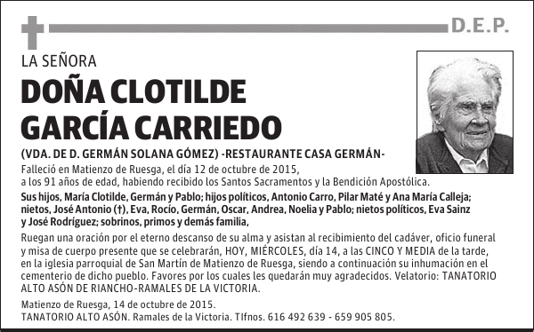 CLOTILDE GARCÍA CARRIEDO