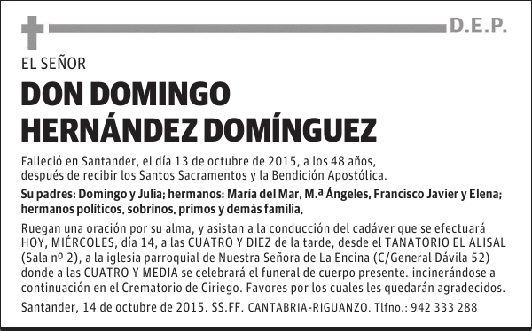 DOMINGO HERNANDEZ DOMINGUEZ