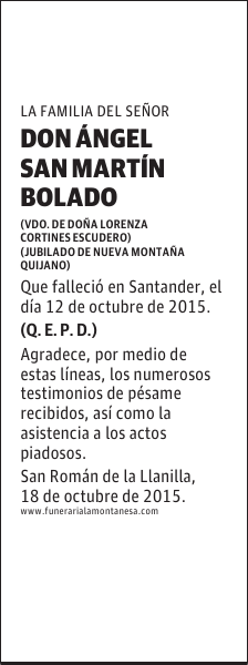 DON ANGEL SAN MARTIN BOLADO