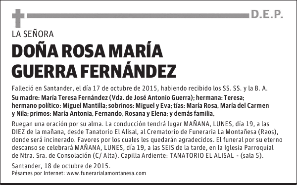Doña Rosa María Guerra Fernández