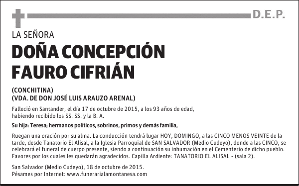 Doña Concepción Fauro Cifrian