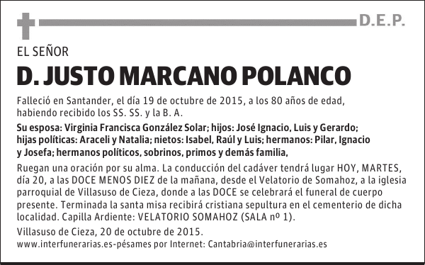 JUSTO MARCANO POLANCO