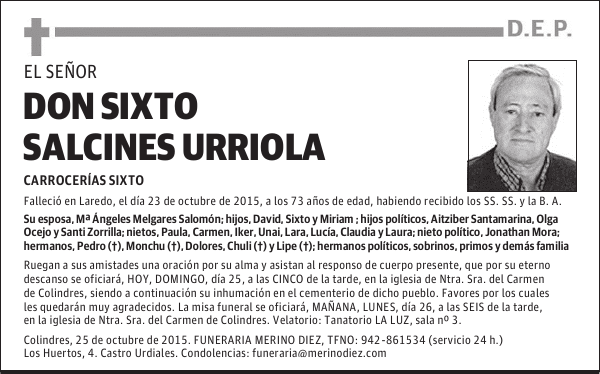 SIXTO SALCINES URRIOLA
