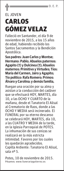 CARLOS GOMEZ VELAZ