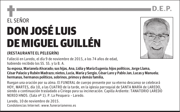 DON JOSE LUIS DE MIGUEL GUILLEN