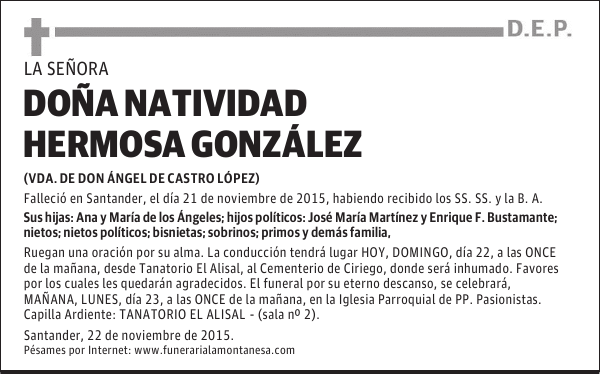 Doña Natividad Hermosa González