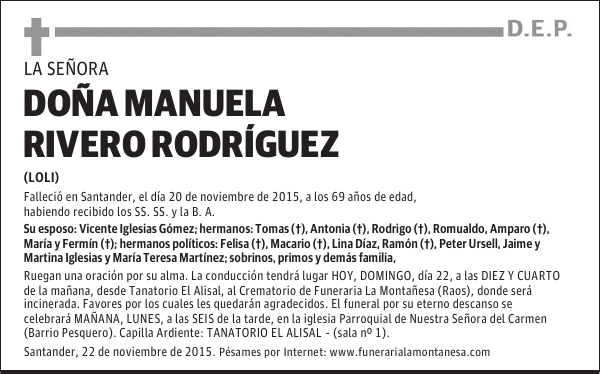 Doña Manuela Rivero Rodriguez