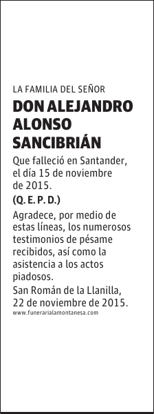 DON ALEJANDRO ALONSO SANCIBRIAN