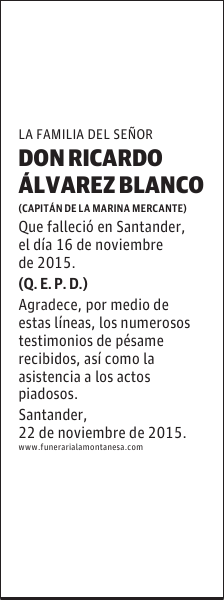 DON RICARDO ALVAREZ BLANCO