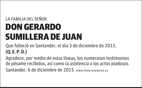 GERARDO SUMILLERA DE JUAN