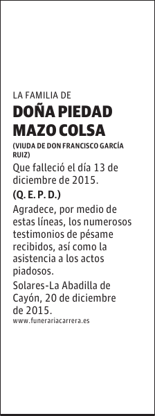 PIEDAD MAZO COLSA