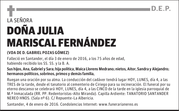 JULIA MARISCAL FERNANDEZ
