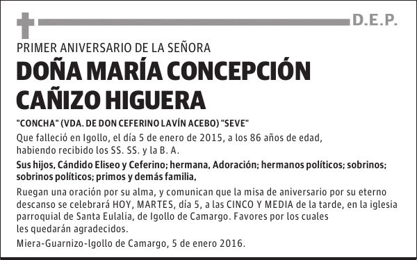 MARÍA CONCEPCIÓN CAÑIZO HIGUERA