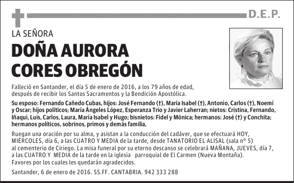 AURORA CORES OBREGON