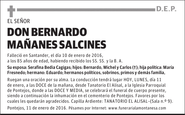 Bernardo Mañanes Salcines