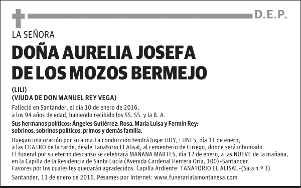 Aurelia Josefa de los Mozos Bermejo