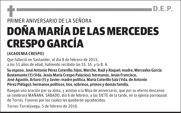 María de las Mercedes Crespo García