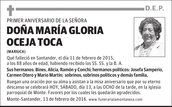 María Gloria Oceja Toca